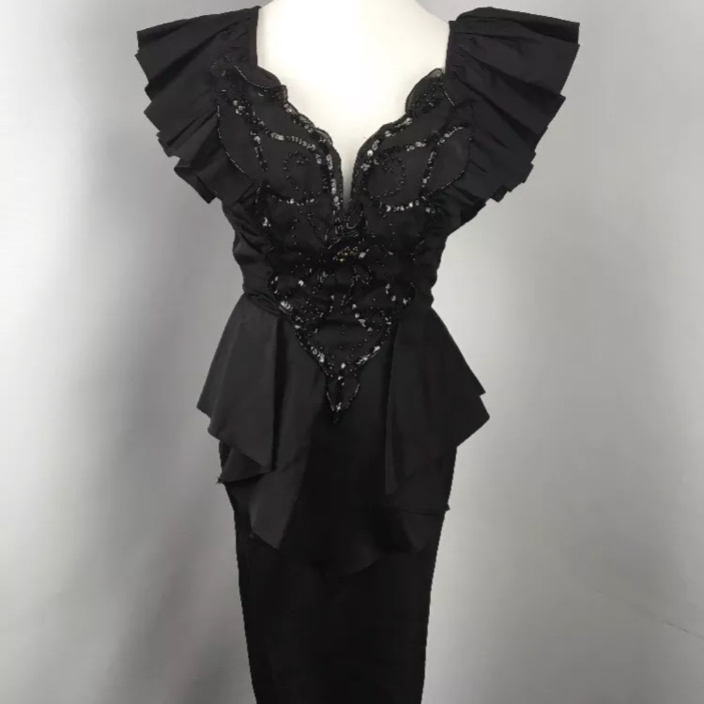 80s contempo casuals peplum dress party vintage
